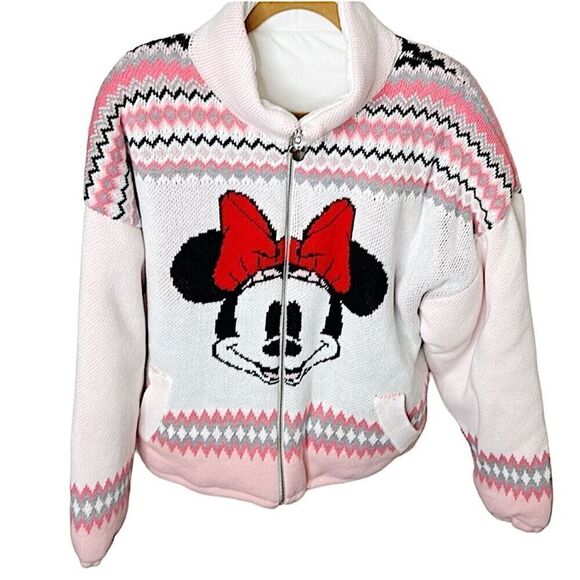 DISNEY x FOREVER 21 Minnie Mouse Sweater Jacket Fair Isle Plus Size 1 Sample Rar - Picture 1 of 8